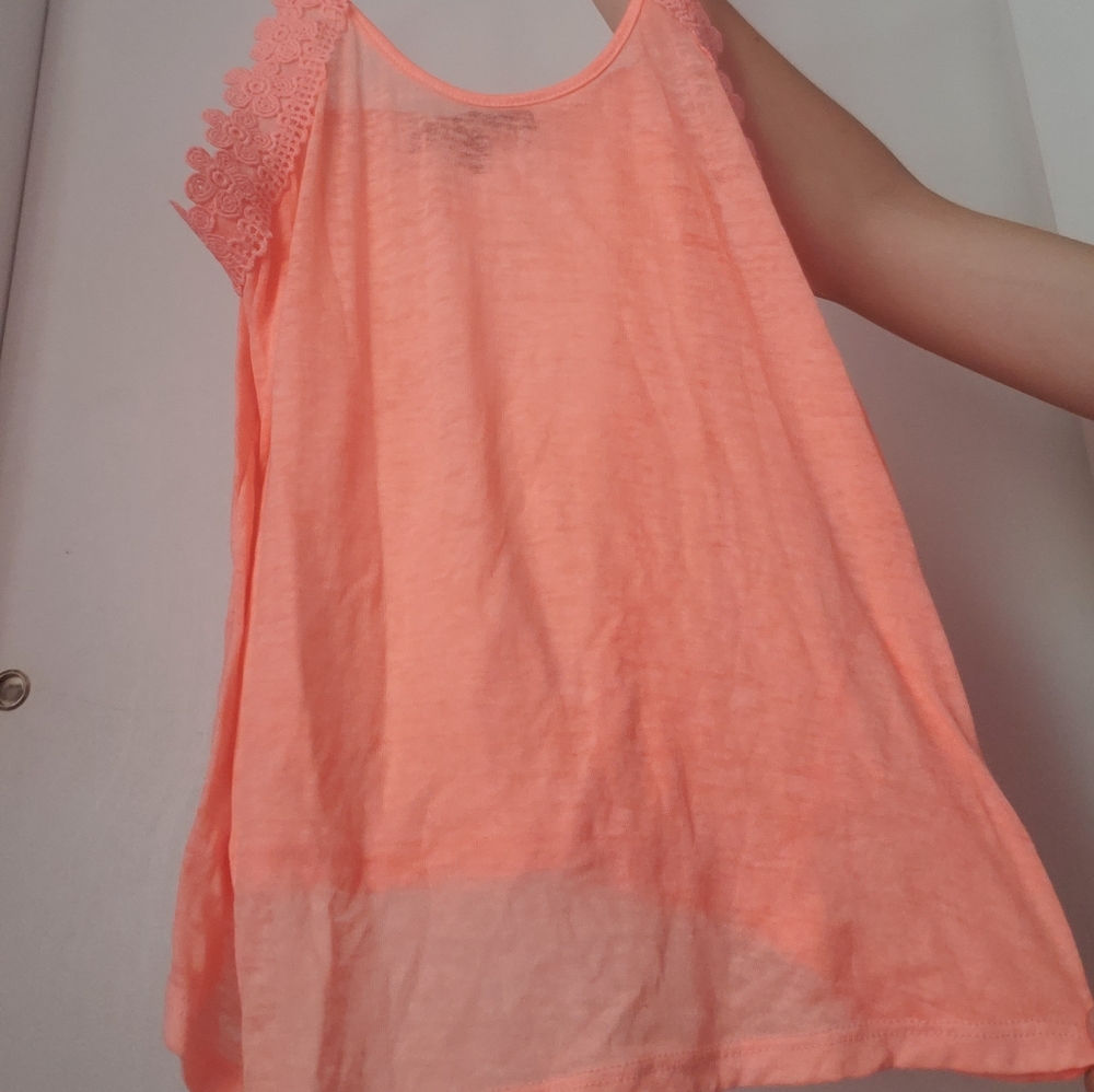 derek heart bright orange flowy tank top